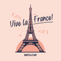 Eiffel Tower Bastille Greeting  Linkedin Post Image Preview