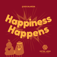 Happiness Unfolds Instagram Post Design