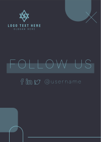 Modern Minimalist Follow Us Poster Design