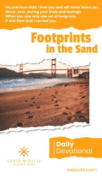 Footprints in the Sand Facebook Story Image Preview