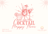 Cute Cocktail Sale Postcard Design