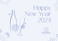 New Year 2022 Celebration Postcard Design