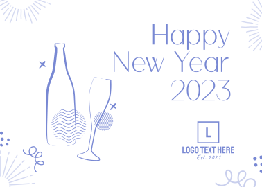 New Year 2022 Celebration Postcard