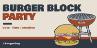 Burger Block Party Twitter Post Design