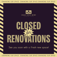 Minimalist Closed for Renovations Instagram Post Preview