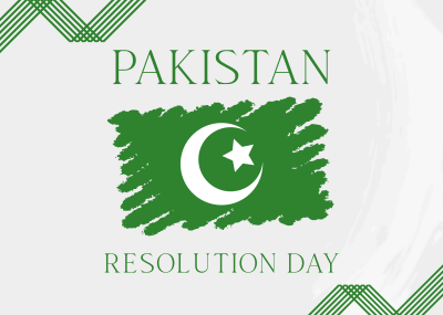 Pakistan Day Brush Flag Postcard Image Preview