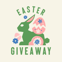 Floral Easter Bunny Giveaway Instagram Post Design