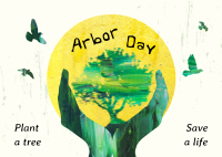 Creative Arbor Day Postcard Image Preview