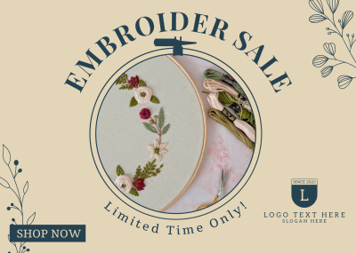 Embroidery Sale Postcard Image Preview