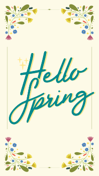 Floral Hello Spring Instagram reel Image Preview