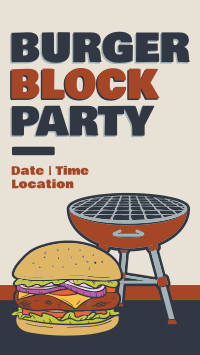 Burger Block Party Facebook Story Design