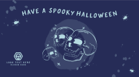 Halloween Skulls Greeting Zoom Background Design
