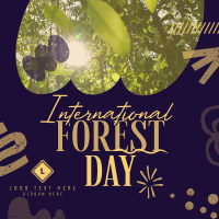 Doodle Shapes Forest Day Instagram Post Design