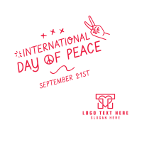 International Day of Peace Scribble Instagram Post Design