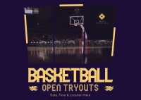Basketball Ongoing Tryouts Postcard Image Preview