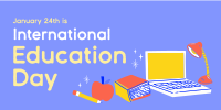 Cute Education Day Twitter post Image Preview