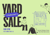 Community Yard Sale Postcard Image Preview