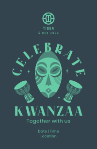 Kwanzaa African Mask  Invitation Design