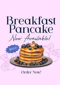 Breakfast Blueberry Pancake Poster Design