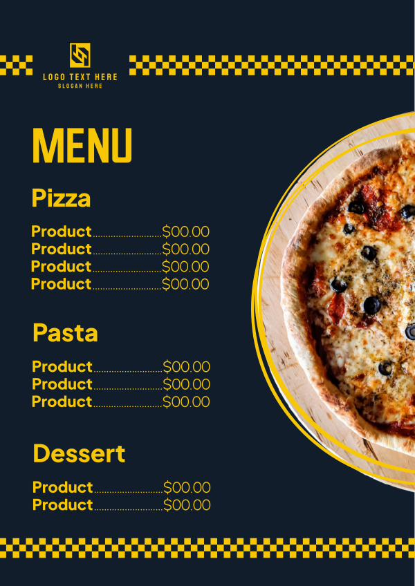 Pizza Circles Menu Design Image Preview