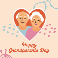 Heart Grandparents Greeting  Instagram Post Design