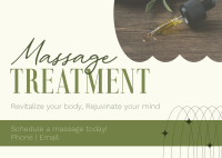 Spa Massage Treatment Postcard Design