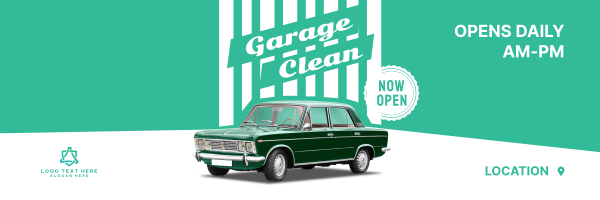 Garage Clean Shower Twitter Header Design Image Preview