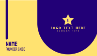 Bright Yellow Star Cursive Letter Business Card Design