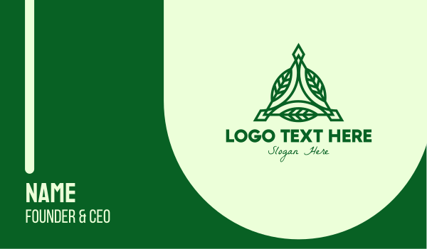 Green Triangle Leaves  Business Card Design Image Preview