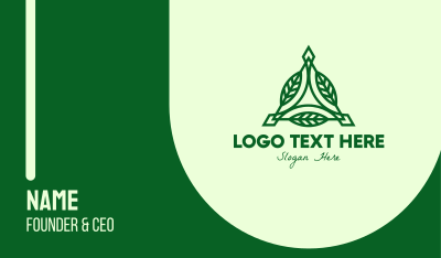 Green Triangle Leaves  Business Card Image Preview