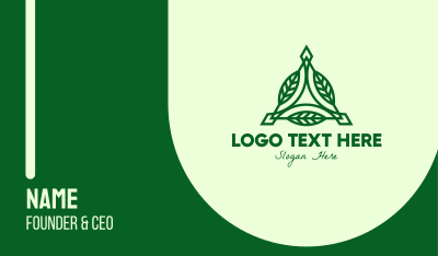 Green Triangle Leaves  Business Card