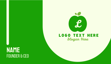 Simple Green Apple Lettermark Business Card