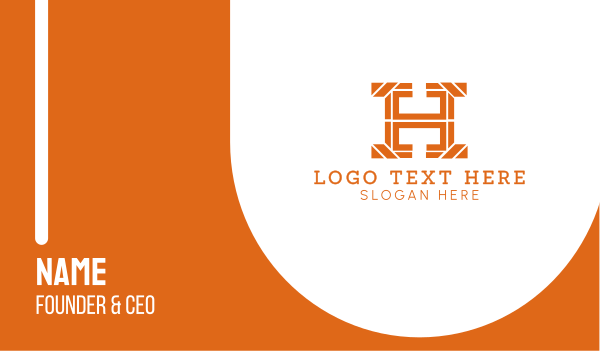 Mosaic Orange H Business Card Design Image Preview