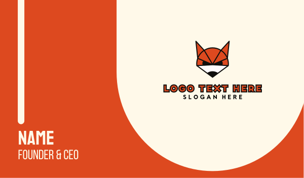 Geometric Fox Gaming  Business Card Design Image Preview