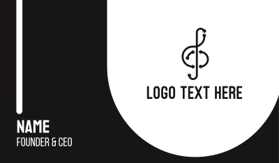 Modern Musical Note Outline Business Card
