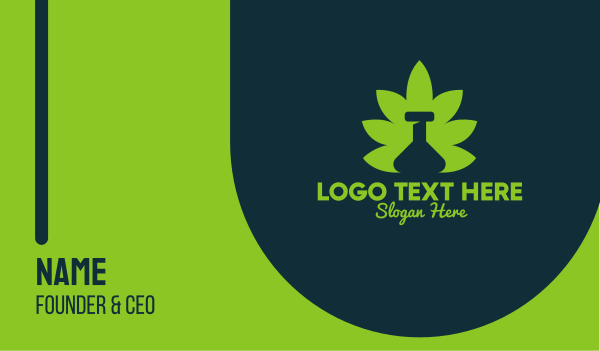 Marijuana Leaf Bottle Business Card Design Image Preview