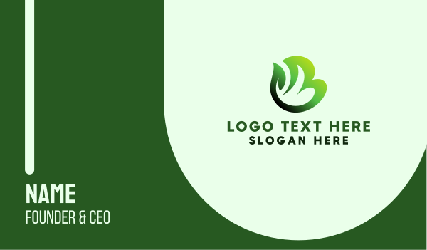 Green Organic Plant Letter B Business Card Design Image Preview