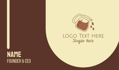 Coffee Maker Outline Business Card