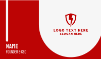 Red Lightning Bolt Shield Business Card Image Preview