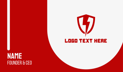Red Lightning Bolt Shield Business Card Image Preview