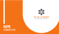 Blue & Orange Flower Business Card Image Preview
