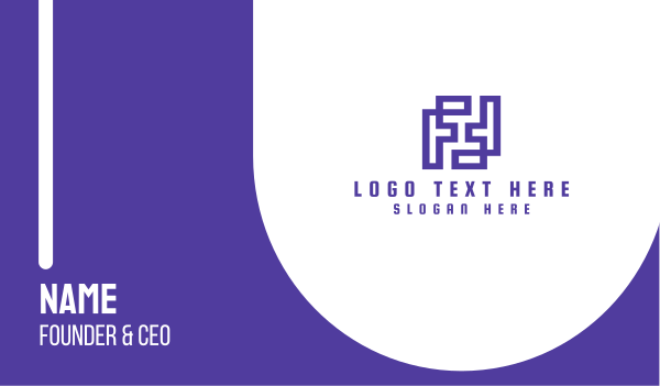 Purple Letter F Square Business Card Design Image Preview