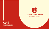 Red Supermarket Apple Lettermark Business Card Design