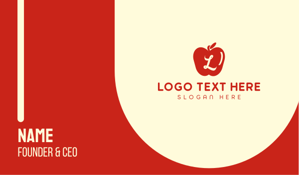 Red Supermarket Apple Lettermark Business Card Design Image Preview