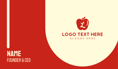 Red Supermarket Apple Lettermark Business Card Image Preview