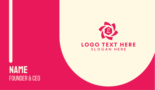 Pink Flower Lettermark Business Card Design Image Preview