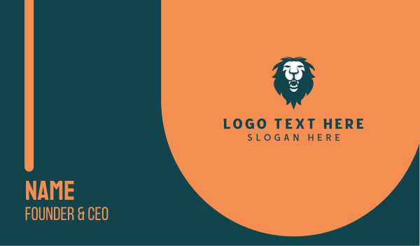 Blue Lion Mascot Business Card Design Image Preview