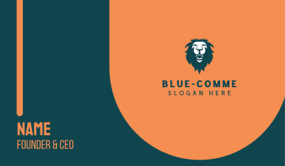 Blue Lion Mascot Business Card Image Preview