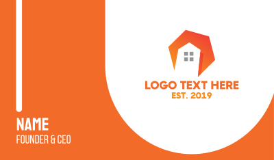 Orange Polygon House Business Card Image Preview