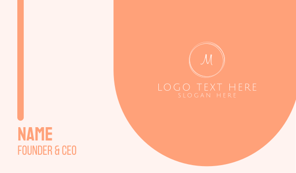 Peach Minimalist Lettermark Business Card Design Image Preview